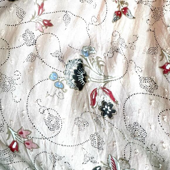 Loft Short Flounce Dress WMNS M Pink Floral Mini Sleeveless Ruffle Elastic Waist - Picture 5 of 8